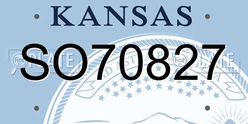 SO70827 Kansas License Plate