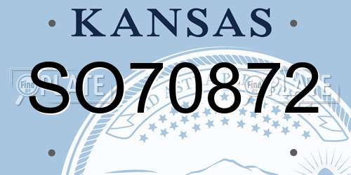 SO70872 Kansas License Plate