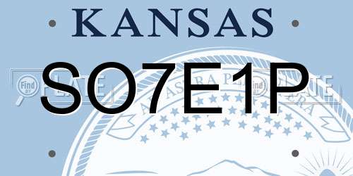 SO7E1P Kansas License Plate