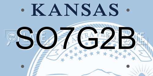 SO7G2B Kansas License Plate