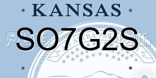 SO7G2S Kansas License Plate