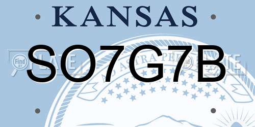 SO7G7B Kansas License Plate
