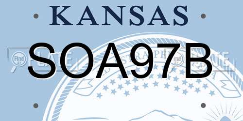 SOA97B Kansas License Plate