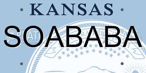 SOABABA Kansas License Plate