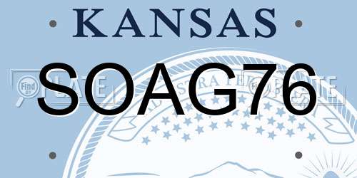 SOAG76 Kansas License Plate