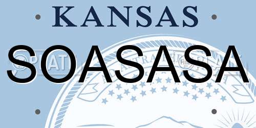 SOASASA Kansas License Plate
