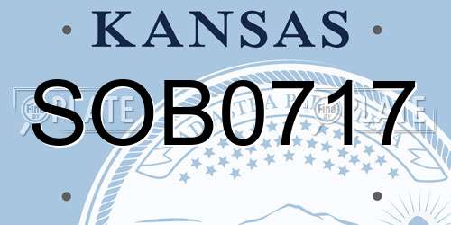 SOB0717 Kansas License Plate