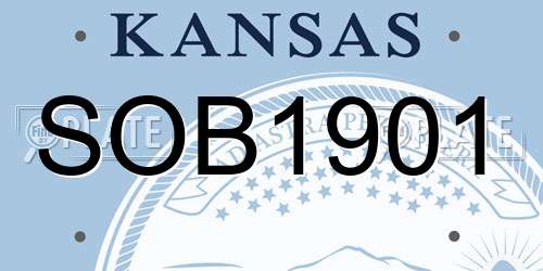 SOB1901 Kansas License Plate