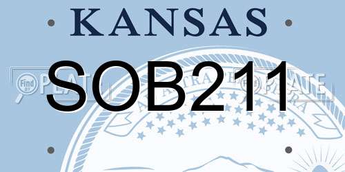 SOB211 Kansas License Plate
