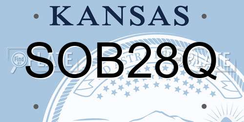 SOB28Q Kansas License Plate