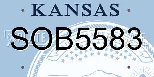 SOB5583 Kansas License Plate