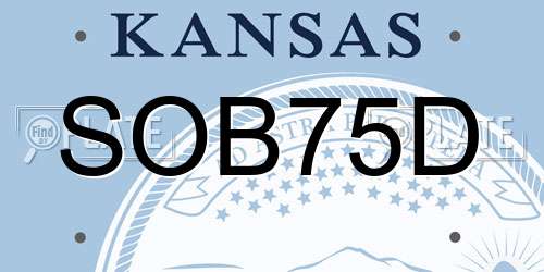 SOB75D Kansas License Plate