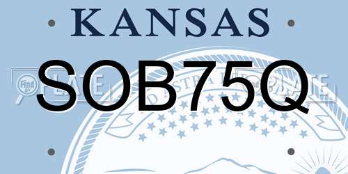 SOB75Q Kansas License Plate