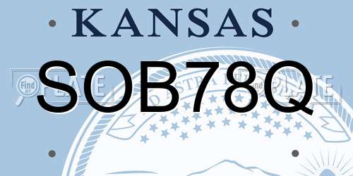 SOB78Q Kansas License Plate