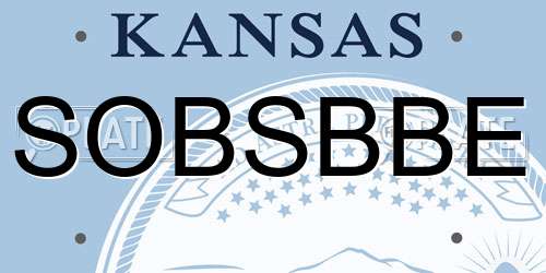 SOBSBBE Kansas License Plate