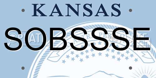 SOBSSSE Kansas License Plate