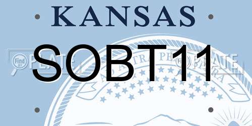 SOBT11 Kansas License Plate
