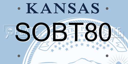 SOBT80 Kansas License Plate