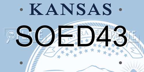 SOED43 Kansas License Plate