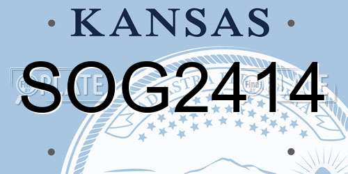 SOG2414 Kansas License Plate