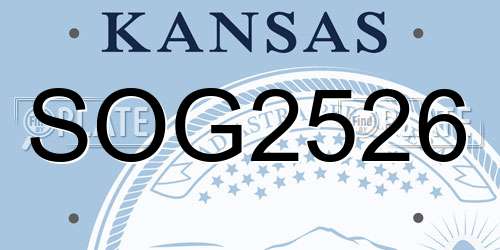 SOG2526 Kansas License Plate
