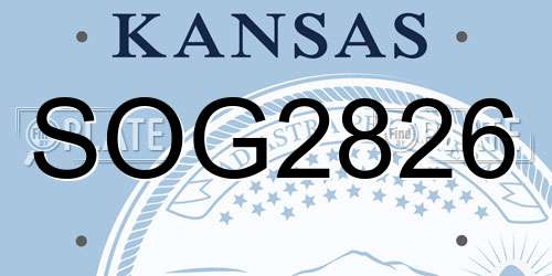 SOG2826 Kansas License Plate