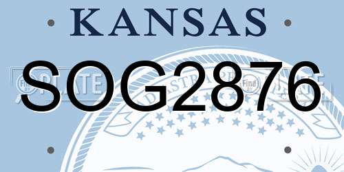 SOG2876 Kansas License Plate
