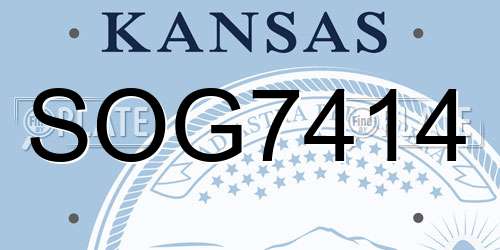 SOG7414 Kansas License Plate