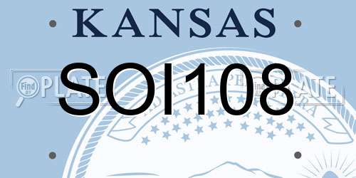 SOI108 Kansas License Plate
