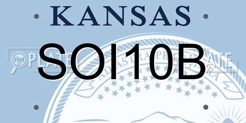 SOI10B Kansas License Plate