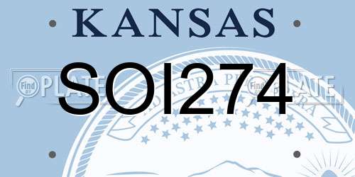 SOI274 Kansas License Plate