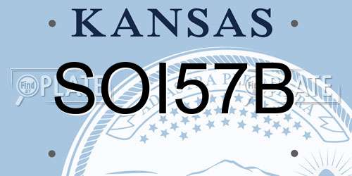 SOI57B Kansas License Plate