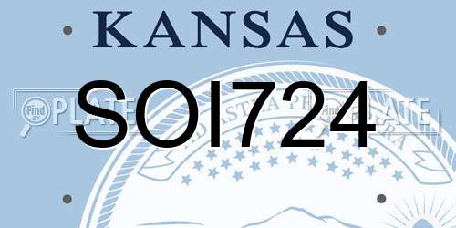 SOI724 Kansas License Plate