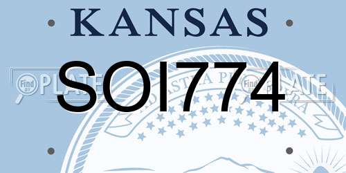 SOI774 Kansas License Plate