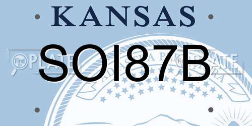 SOI87B Kansas License Plate