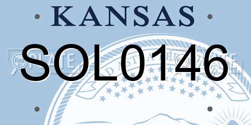 SOL0146 Kansas License Plate