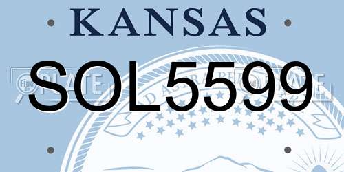 SOL5599 Kansas License Plate