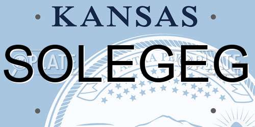 SOLEGEG Kansas License Plate