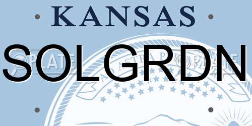 SOLGRDN Kansas License Plate