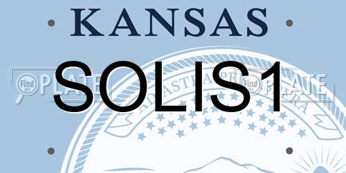 SOLIS1 Kansas License Plate