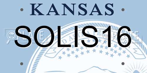 SOLIS16 Kansas License Plate