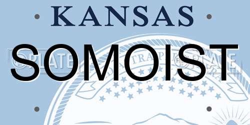 SOMOIST Kansas License Plate