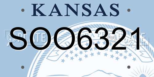SOO6321 Kansas License Plate
