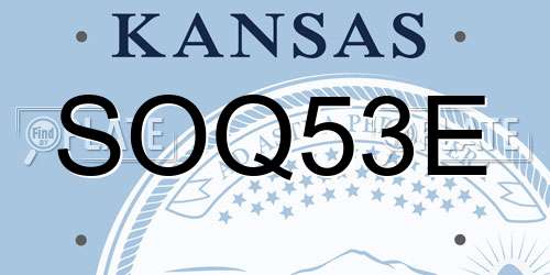 SOQ53E Kansas License Plate