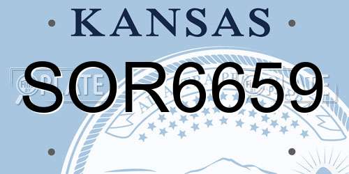 SOR6659 Kansas License Plate