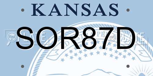 SOR87D Kansas License Plate
