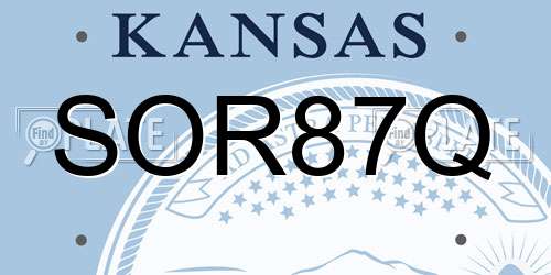 SOR87Q Kansas License Plate