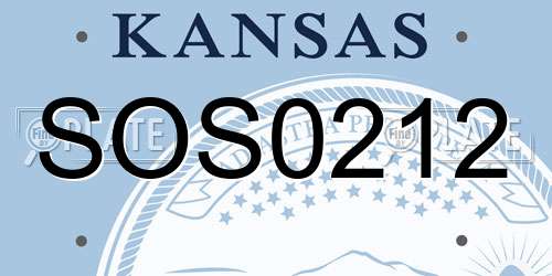 SOS0212 Kansas License Plate