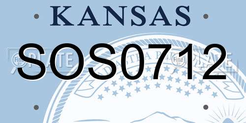 SOS0712 Kansas License Plate