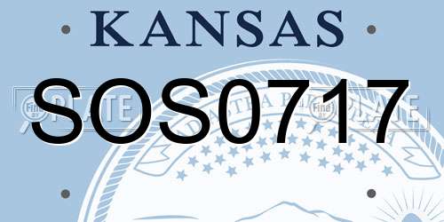 SOS0717 Kansas License Plate